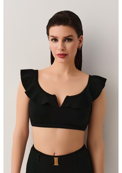 Volanlı Bralet Bikini Üst