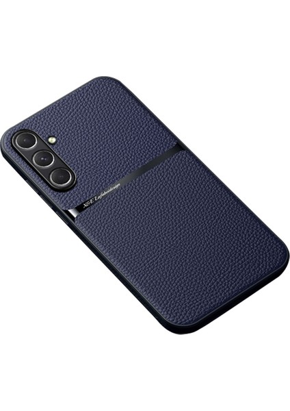 Samsung Galaxy S24 Fe Litchi Doku Ince Yumuşak Tpu + Magsafe ile Uyumlu Pu Deri Telefon Kılıfı (Yurt Dışından)