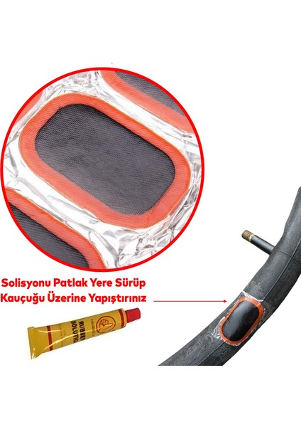 Iç Lastik Soğuk Yaması Solüsyonlu Şambrel Şamyel Patlak Tamiri Bisiklet Yapıştırma 12'li Paket fırsatları