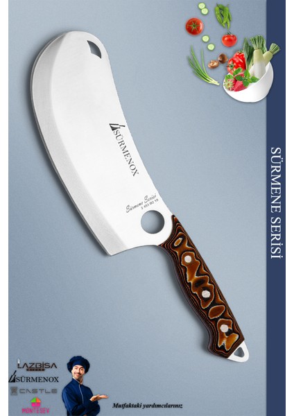 Sürmene Serisi Mutfak Bıçak Börek Bıçağı Pizza Pide Salata Bıçağı Kahverengi ( MFT-002 )