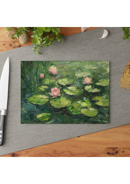 Dokulu Temperli Cam Kesme Tahtası - Şık ve Çizilmez