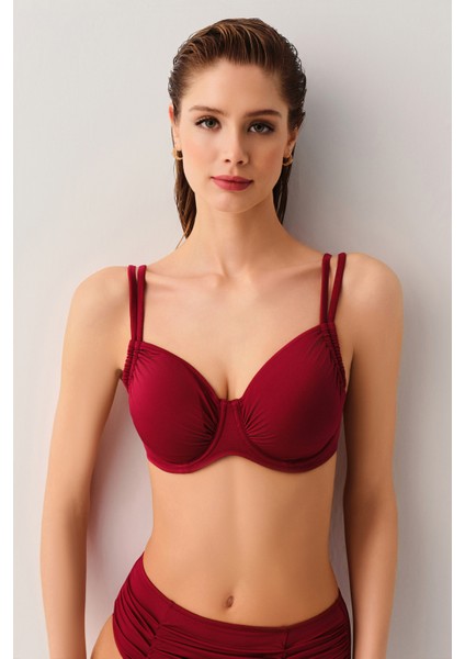 Balenli Körüklü Toparlayıcı Bikini Üst