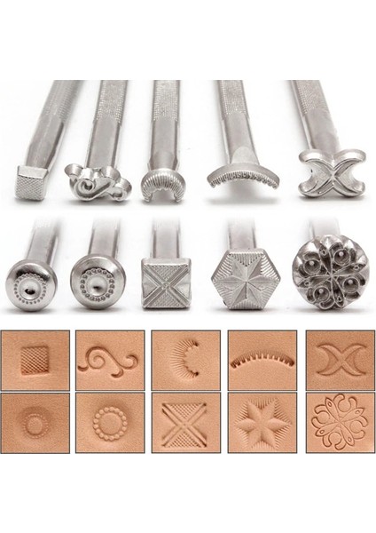 No.4 Stili Deri Damga Baskı Aracı Kiti Alaşım Damga Yumruk Seti Oyma Eyer Yapma Araçları Deri El Sanatları Için Dıy Sanat Kabartma Kaynağı (Yurt Dışından) fiyatları