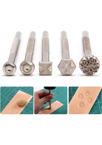 No.4 Stili Deri Damga Baskı Aracı Kiti Alaşım Damga Yumruk Seti Oyma Eyer Yapma Araçları Deri El Sanatları Için Dıy Sanat Kabartma Kaynağı (Yurt Dışından) indirimleri