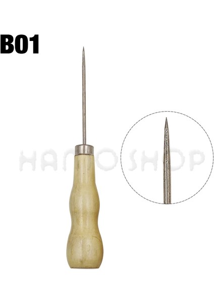 B01 Tarzı Ahşap Saplı Awl Dikiş Dikiş Aracı Delme Deri Delik Zımba Awl Dıy El Yapımı Dikiş Dikiş Ayakkabı Tamir Aracı (Yurt Dışından)