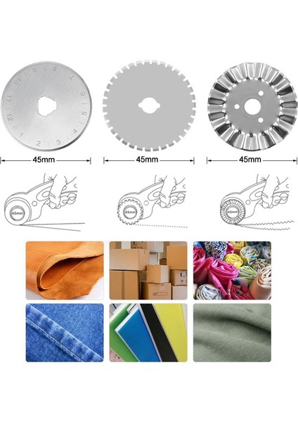 5 Bıçaklı Stil 45MM Deri El Sanatları Döner Kesici Deri Kesme Aleti Patchwork Dikiş Kapitone Kumaş Kesici Dairesel Bıçak Deri Aracı (Yurt Dışından) fiyatları