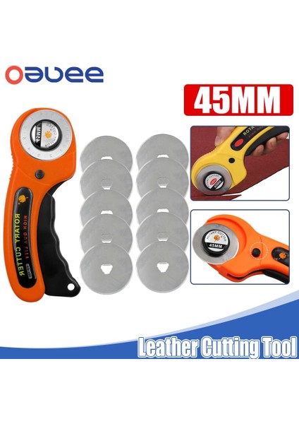 5 Bıçaklı Stil 45MM Deri El Sanatları Döner Kesici Deri Kesme Aleti Patchwork Dikiş Kapitone Kumaş Kesici Dairesel Bıçak Deri Aracı (Yurt Dışından) modelleri