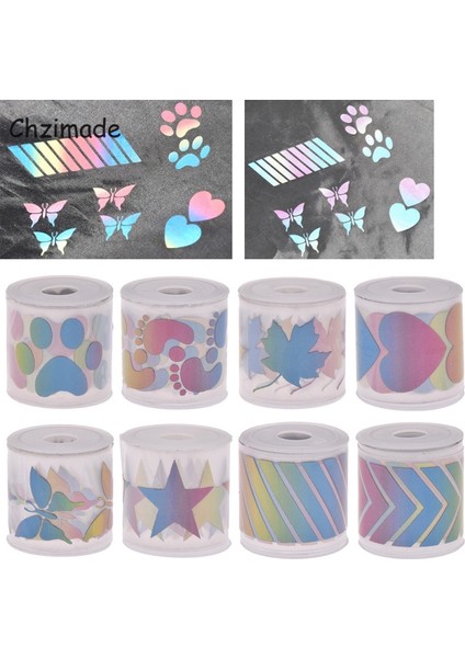 SYP0036-08 Tarzı Chzimade 1 M x 3 cm Renkli Yıldız Ayak Izi Yansıtıcı Etiket Bantları Isı Transferli Vinil Film Dıy Demir On Konfeksiyon Dikiş El Sanatları (Yurt Dışından) fiyatları
