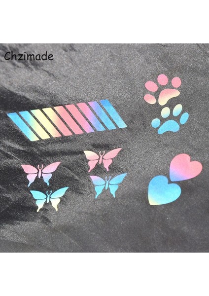 SYP0036-08 Tarzı Chzimade 1 M x 3 cm Renkli Yıldız Ayak Izi Yansıtıcı Etiket Bantları Isı Transferli Vinil Film Dıy Demir On Konfeksiyon Dikiş El Sanatları (Yurt Dışından) modelleri