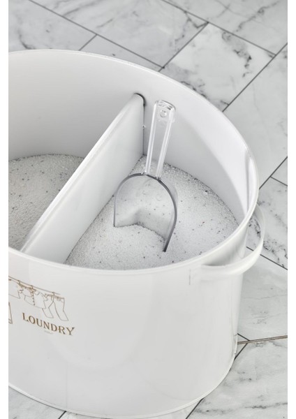 10 Lt Bölmeli Metal Deterjan Saklama Kutusu - Tablet Toz Deterjanlık Saklama Kabı Banyo Düzenleyici fırsatları