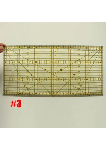 No.3 Tarzı Lastic Temizle Dikiş Patchwork Cetvel Araçları Kapitone Izgara Cetveller Kesme Desen Terziler Cetvel Dıy Dikiş El Sanatları Ölçekli Cetvel (Yurt Dışından)