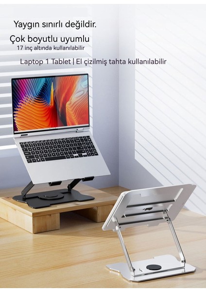 Katlanabilir Dönebilen Dizüstü Bilgisayar Standı (Yurt Dışından)