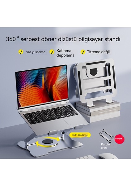 Katlanabilir Dönebilen Dizüstü Bilgisayar Standı (Yurt Dışından)