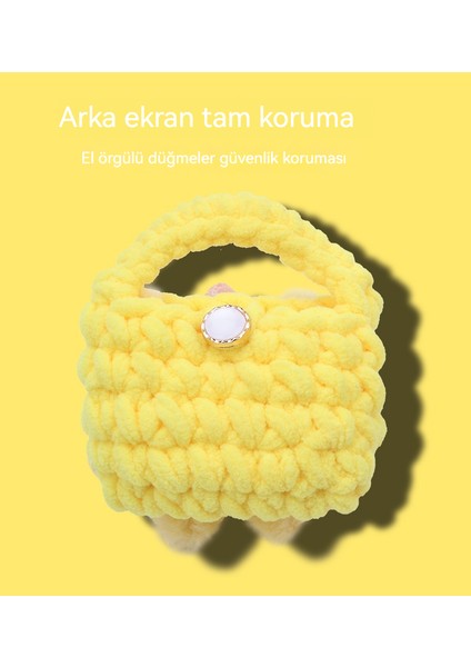 Sevimli Karikatür Yün Örgülü Kulaklık Çantası (Yurt Dışından)