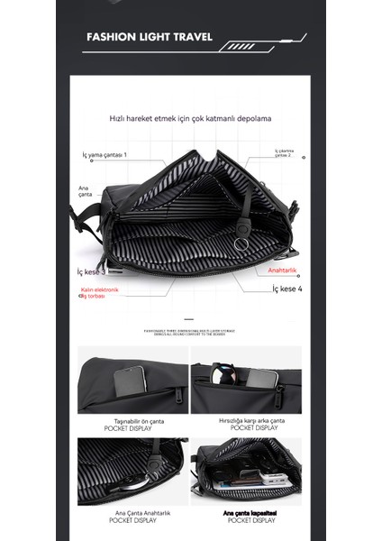 Erkekler Için Büyük Kapasiteli Su Geçirmez Basit Eğimli Şık Omuz Çantası (Yurt Dışından) fiyatları