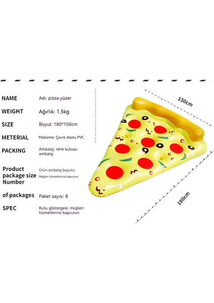 Yaz Açık Yüzme Havuzu Şişme Pizza Pvc Yetişkin Su Şezlong (Yurt Dışından) fırsatları