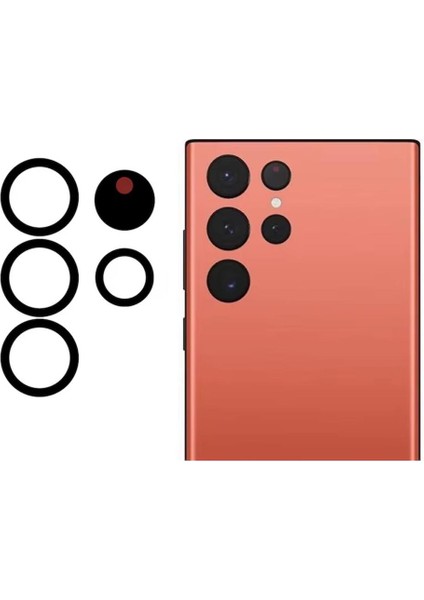 Galaxy S22 Ultra S908 Ile Uyumlu Kamera Camı Ithal Set