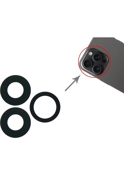 Apple iPhone 15 Pro Ile Uyumlu Kamera Camı Ithal Set