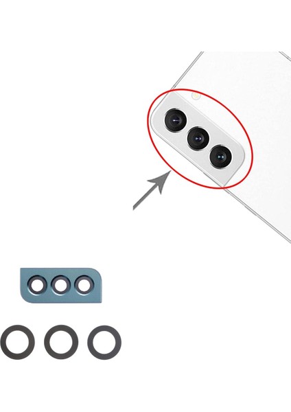 Galaxy S22 Plus 5g S906 Ile Uyumlu Kamera Camı Ithal Full Set Yeşil