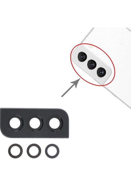 Galaxy S22 Plus 5g S906 Ile Uyumlu Kamera Camı Ithal Full Set Siyah