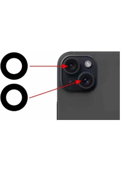 Apple iPhone 15 Plus Ile Uyumlu Kamera Camı Ithal Set
