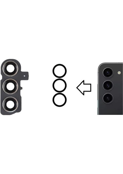 Galaxy S23 S911 Ile Uyumlu Kamera Camı Ithal Full Set