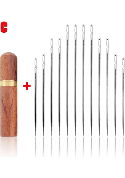 C Tarzı Adet Kör Iğne Yaşlı Iğne Tarafı Delik El Ev Dikiş Paslanmaz Çelik Dikiş Gereksiz Diş Açma Elbise Dikiş (Yurt Dışından)