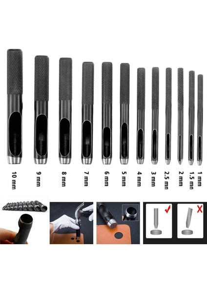 6mm Tarzı Seçtiğiniz Için 1mm ~ Setleri Delik Delgeç Deri Delgeç Yuvarlak Çelik Deri El Sanatları Içi Boş Delik Delme Contaları Kauçuk Araçları (Yurt Dışından) fiyatları