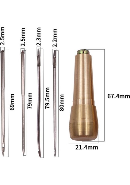 1 Adet Tarzı Bakır Bız Kiti Deri Dikiş Kanvas Çadır Ayakkabı Dikiş Bız Konik Araçları Deri El Sanatları Iğne Seti Tamir Aracı El Dikiş (Yurt Dışından)