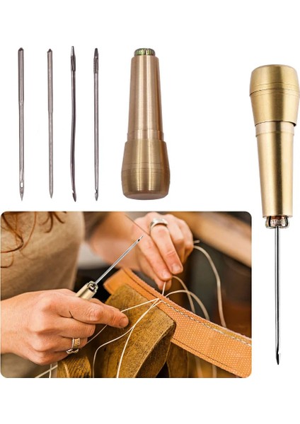 1 Adet Tarzı Bakır Bız Kiti Deri Dikiş Kanvas Çadır Ayakkabı Dikiş Bız Konik Araçları Deri El Sanatları Iğne Seti Tamir Aracı El Dikiş (Yurt Dışından) fiyatları