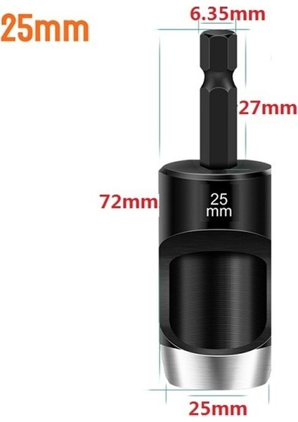 25MM Tarzı Deri Delik Delme Aracı Hex Shank Karbon Çelik Yuvarlak Içi Boş Yumruk Matkap Uçları Çok Amaçlı Modelleme Hobi El Sanatları (Yurt Dışından)