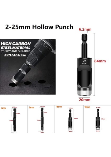 25MM Tarzı Deri Delik Delme Aracı Hex Shank Karbon Çelik Yuvarlak Içi Boş Yumruk Matkap Uçları Çok Amaçlı Modelleme Hobi El Sanatları (Yurt Dışından) fırsatları