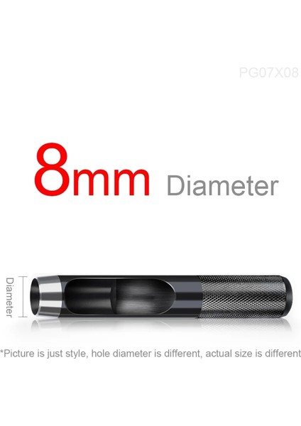 8mm Tarzı 1 Adet Yuvarlak Içi Boş Yumruk Deri El Sanatları Aracı Delik Kesici Saat Kordonları Kemerler Conta Kumaş Kanvas Kağıt Plastik Kuşgözü (Yurt Dışından)