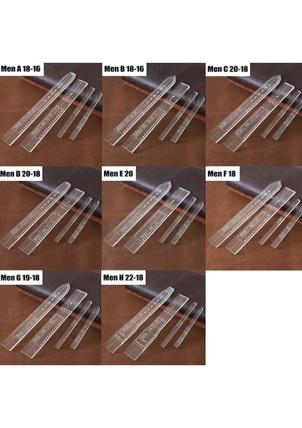 KAYIŞ-P-A22-20 Stili Dıy El Yapımı Deri Kol Saati Kayışı Akrilik Şablon Dikiş Çizim Kordonlu Saat Şeffaf Tasarım Desen Deri Şablon Aracı (Yurt Dışından)