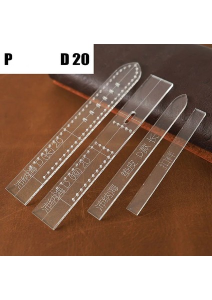 STRAP-P-D20 Stili Dıy El Yapımı Deri Kol Saati Kayışı Akrilik Şablon Dikiş Çizim Kordonlu Saat Şeffaf Tasarım Desen Deri Şablon Aracı (Yurt Dışından)
