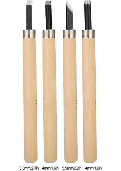 No.3 Tarzı 4 Adet Ahşap Oyma Bıçağı Manuel Kalemtıraş Damga Bıçaklar Oyma Gravür Çalışma Alet Takımı Dikiş Aksesuarları Tamir El Aletleri (Yurt Dışından)