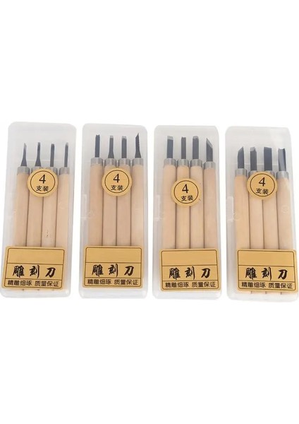 No.3 Tarzı 4 Adet Ahşap Oyma Bıçağı Manuel Kalemtıraş Damga Bıçaklar Oyma Gravür Çalışma Alet Takımı Dikiş Aksesuarları Tamir El Aletleri (Yurt Dışından) fiyatları