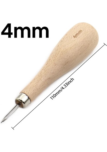 4mm Tarzı 1 Adet Ahşap Elmas Eşkenar Dörtgen Awl Kavisli Koni Dıy Deri Dikiş Dikiş Raybalama Awl Deri El Sanatları Yumruk Araçları (Yurt Dışından)