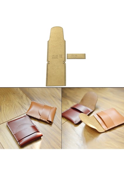 1 Takım Dıy Kraft Kağıt Şablonu Yeni Moda Erkekler ve Kadınlar Küçük Cüzdan Deri El Sanatları Desen Dıy Stencil Dikiş Desen 9*12 cm (Yurt Dışından)