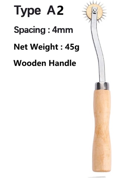 A2-4mm Tarzı Deri Dikiş Iğne Noktası Izleme Tekerlek Uzay Dikiş Deri Kumaş Overstitch Rulet Spacer Aracı (Yurt Dışından)