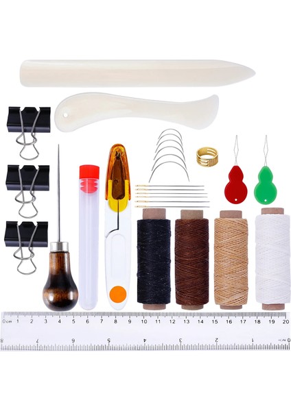 ZF-HG-0276 Tarzı Ciltleme Kiti Başlangıç Alet Takımı Büyük Göz Iğneler Kemik Klasör Kağıt Kırıcı Mumlu Konu Awl Dıy Kitap Ciltleme Için (Yurt Dışından) modelleri