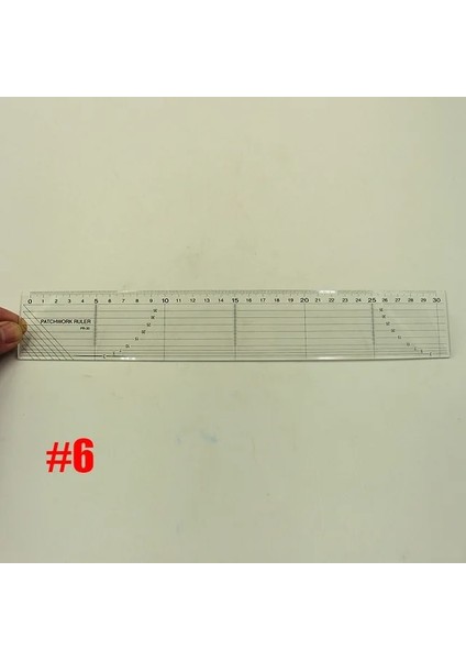 No.6 Stili Lastic Temizle Dikiş Patchwork Cetvel Araçları Kapitone Izgara Cetveller Kesme Desen Terziler Cetvel Dıy Dikiş El Sanatları Ölçekli Cetvel (Yurt Dışından)