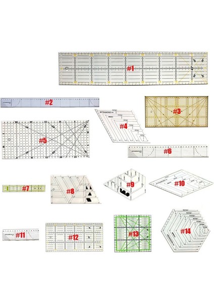 No.6 Stili Lastic Temizle Dikiş Patchwork Cetvel Araçları Kapitone Izgara Cetveller Kesme Desen Terziler Cetvel Dıy Dikiş El Sanatları Ölçekli Cetvel (Yurt Dışından) fiyatları
