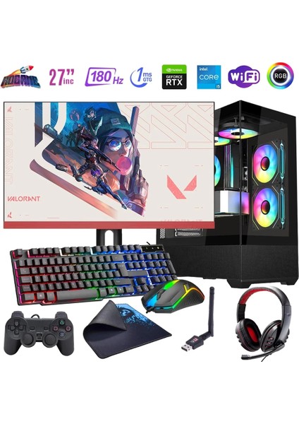 I5 12400F 16GB Ddr4 1tb M2 12GB RTX4070 27" 180Hz Mon. Oyun Bilgisayarı (Gaming Set)