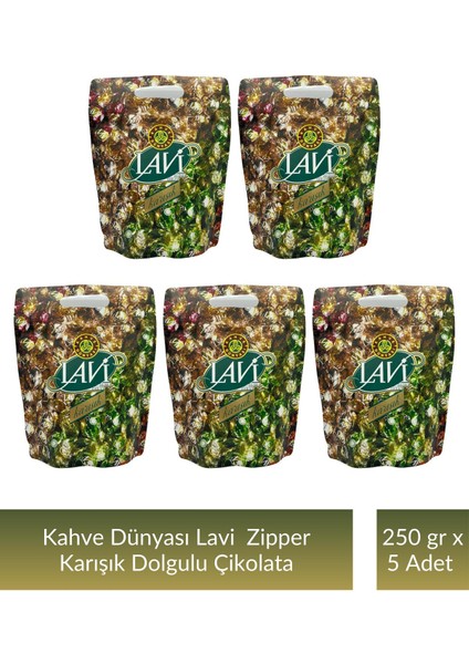 Zıpper Lavi Karışık Çikolata 250 gr x 5 Adet