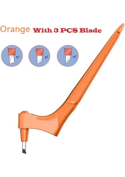 Turuncu Tarzı Dıy Kesme Aleti 360 Dönen Bıçak Kesici Kağıt Bıçak 3 Kafaları Zanaat Kesme Bıçağı Yaratıcı Kuşe Kağıt Kesme Aleti (Yurt Dışından)