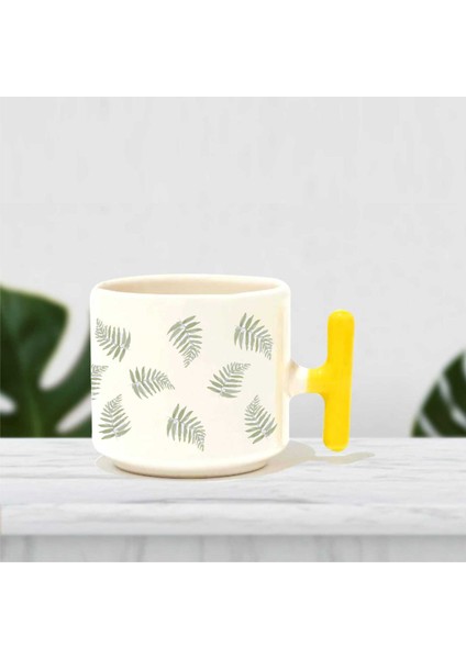 Yaprak Desenli Renkli Kupa