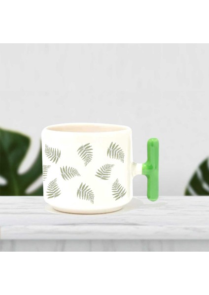 Yaprak Desenli Renkli Kupa