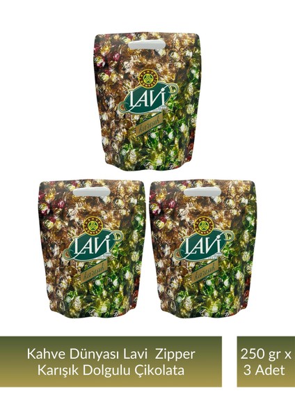 Zıpper Lavi Karışık Çikolata 250 gr x 3 Adet