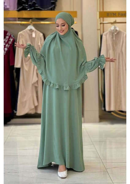 Sufleli Namaz Elbisesi 6034 Mint